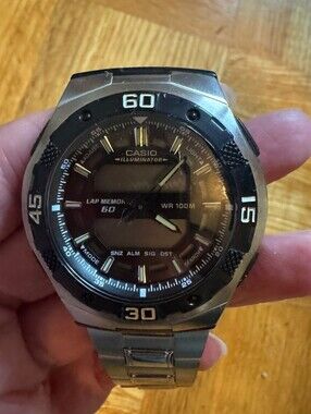 Casio Black and Silver Analog-Digital Sport Watch